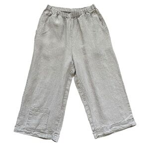Flax linen cropped pants, size small